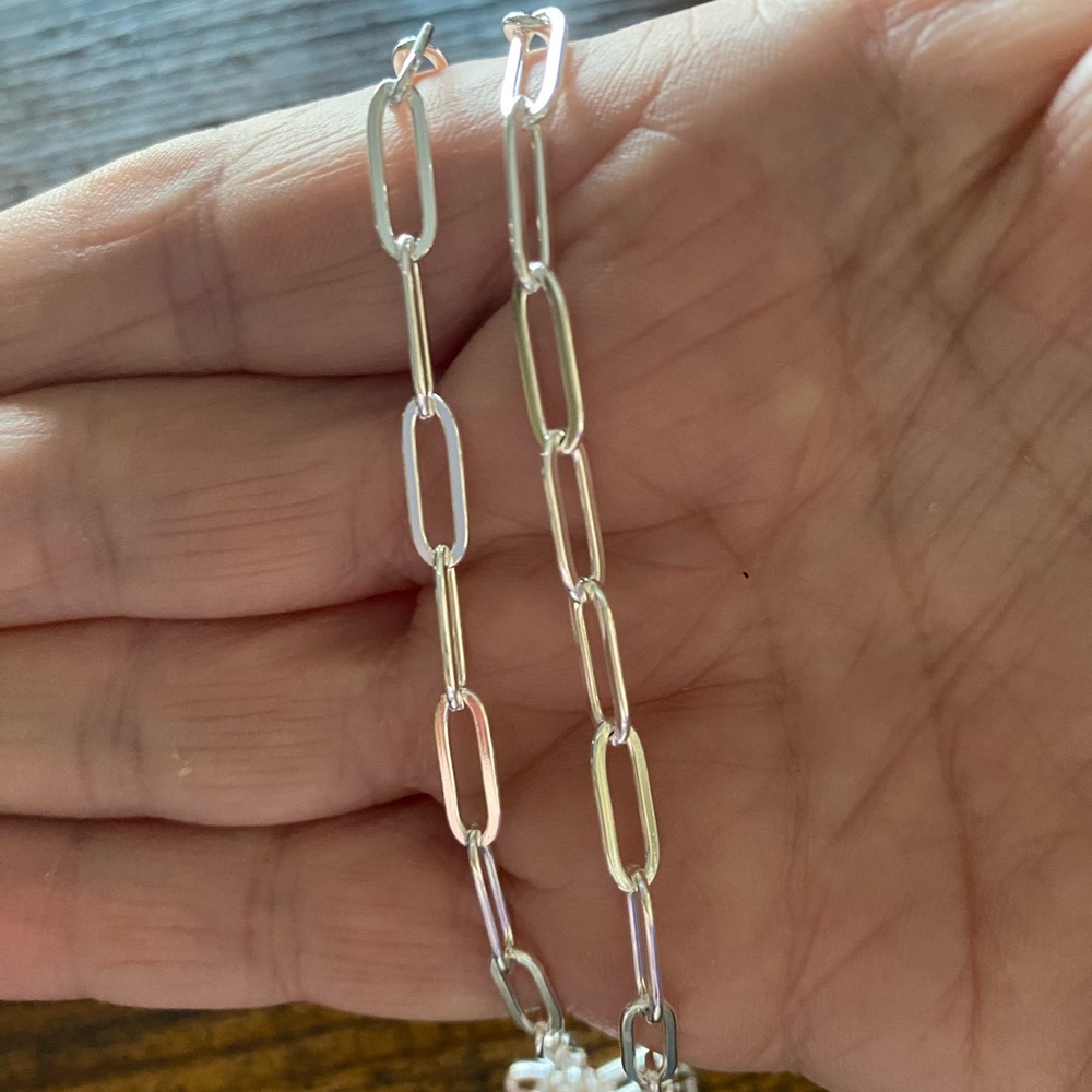 925 Italian Sterling Silver 4mm, 18 inch, Paperclip Chain Necklace - Picture 5 of 8